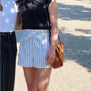 Zara High Waist Striped Shorts